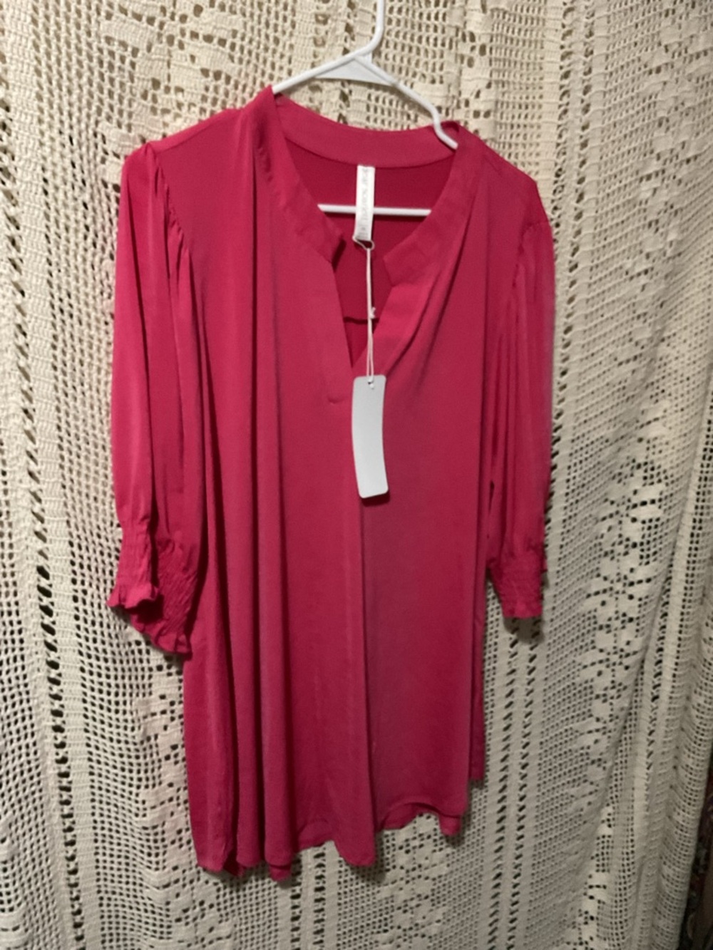 NWT Dear Scarlett hot pink tunic top 2X